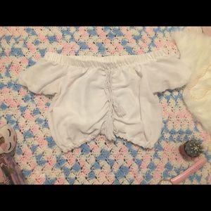 White rousing crop top